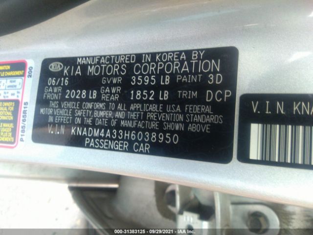 Photo 8 VIN: KNADM4A33H6038950 - KIA RIO 