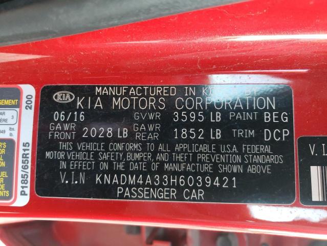 Photo 11 VIN: KNADM4A33H6039421 - KIA RIO 