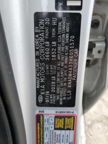 Photo 11 VIN: KNADM4A33H6051570 - KIA RIO LX 