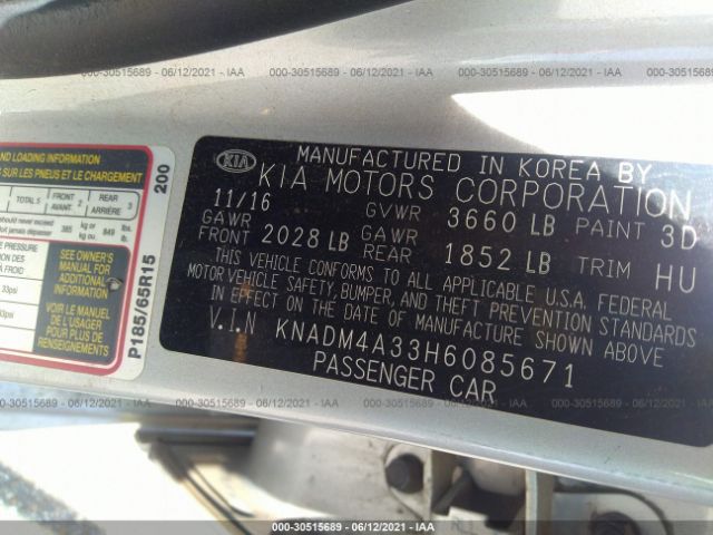 Photo 8 VIN: KNADM4A33H6085671 - KIA RIO 