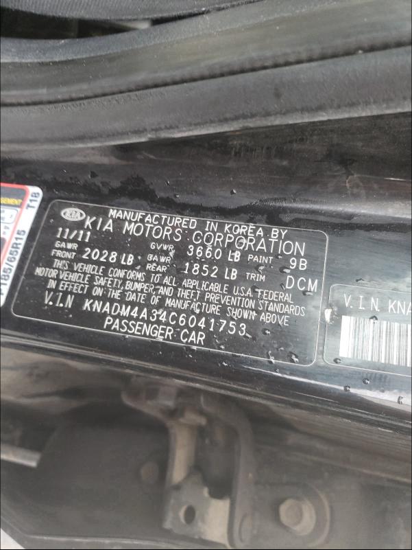 Photo 9 VIN: KNADM4A34C6041753 - KIA RIO LX 