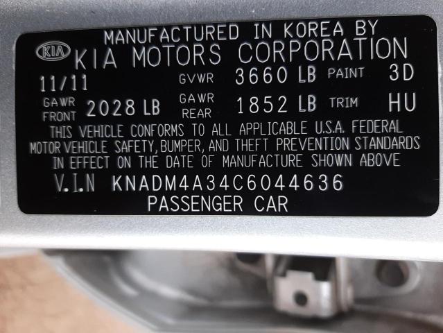 Photo 9 VIN: KNADM4A34C6044636 - KIA RIO LX 