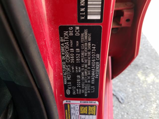 Photo 9 VIN: KNADM4A34D6107347 - KIA RIO LX 