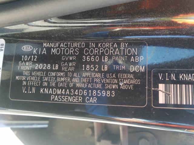 Photo 9 VIN: KNADM4A34D6185983 - KIA RIO LX 