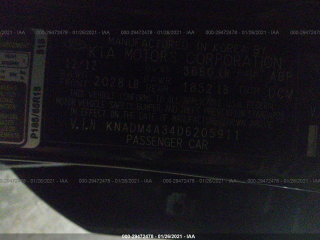 Photo 8 VIN: KNADM4A34D6205911 - KIA RIO 