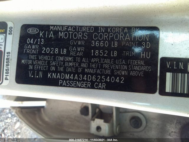 Photo 8 VIN: KNADM4A34D6254042 - KIA RIO 