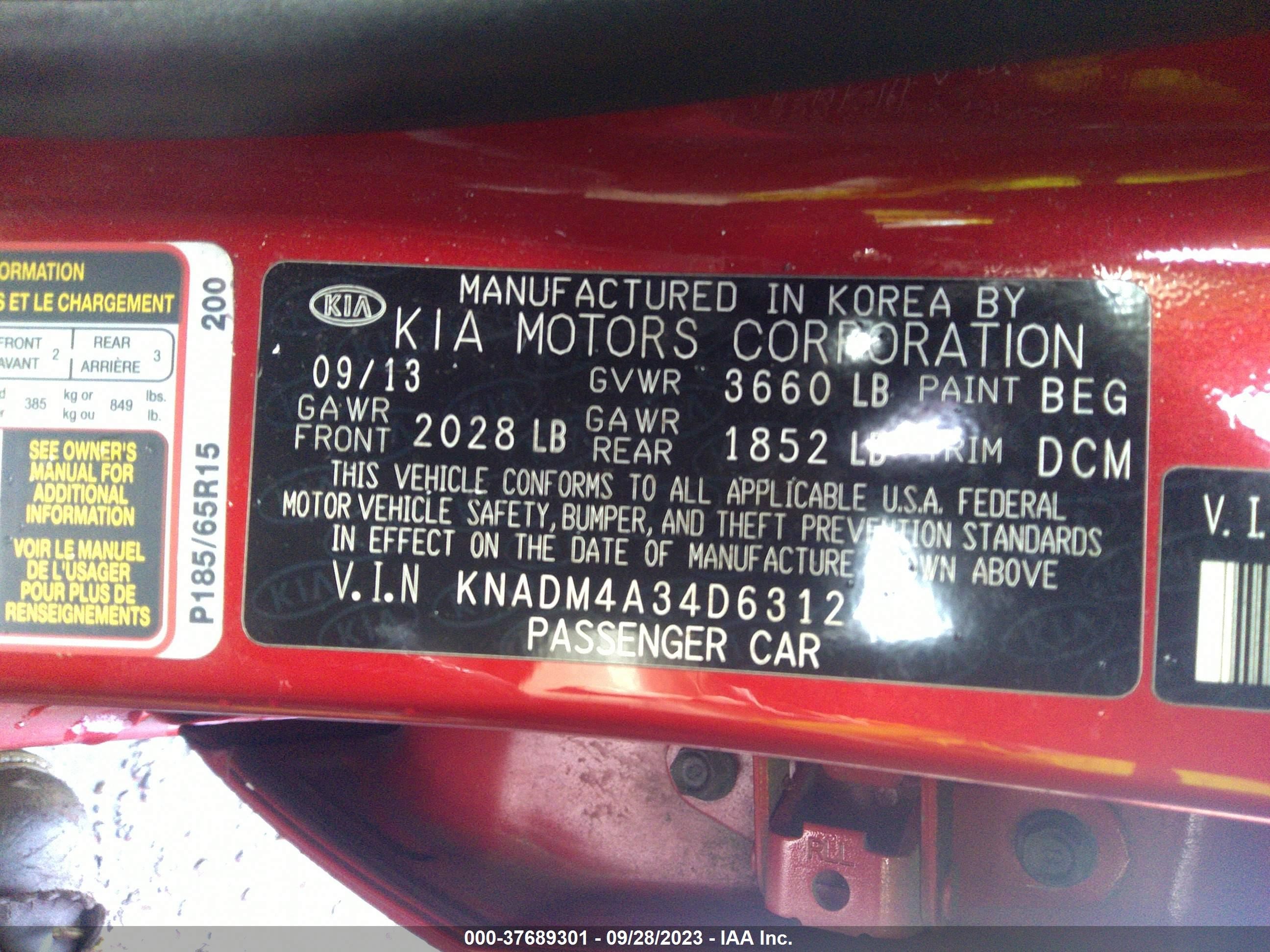 Photo 8 VIN: KNADM4A34D6312442 - KIA RIO 