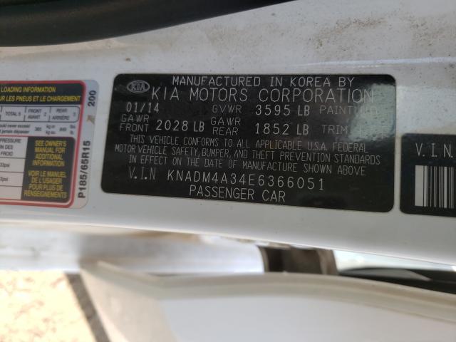 Photo 9 VIN: KNADM4A34E6366051 - KIA RIO LX 