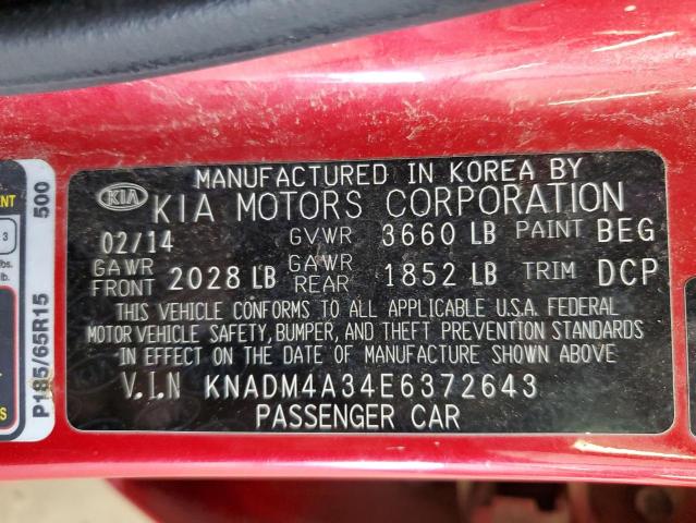 Photo 11 VIN: KNADM4A34E6372643 - KIA RIO 