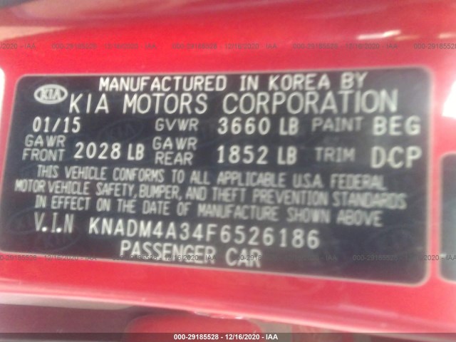 Photo 8 VIN: KNADM4A34F6526186 - KIA RIO 