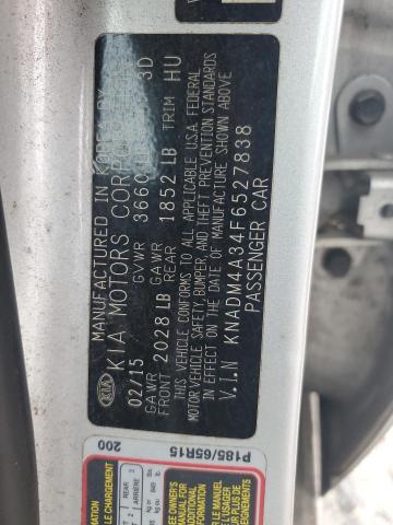 Photo 11 VIN: KNADM4A34F6527838 - KIA RIO LX 