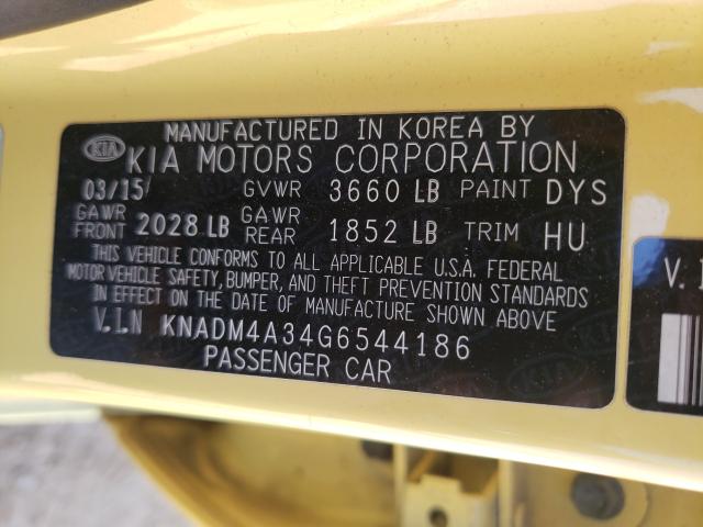 Photo 9 VIN: KNADM4A34G6544186 - KIA RIO LX 