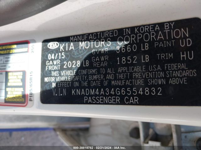 Photo 8 VIN: KNADM4A34G6554832 - KIA RIO 