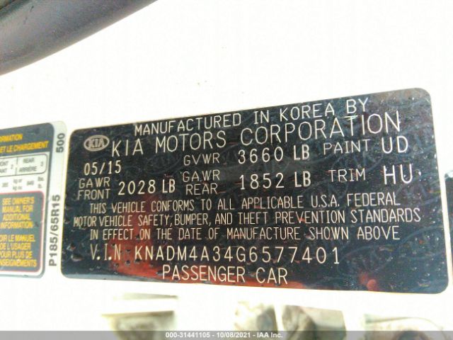 Photo 8 VIN: KNADM4A34G6577401 - KIA RIO 