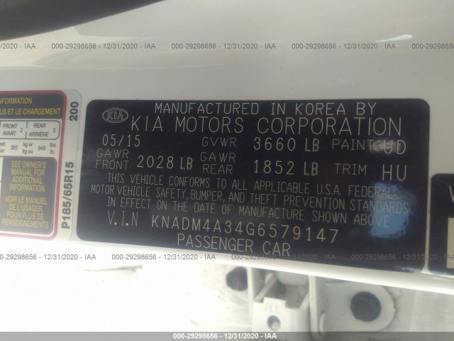 Photo 8 VIN: KNADM4A34G6579147 - KIA RIO 