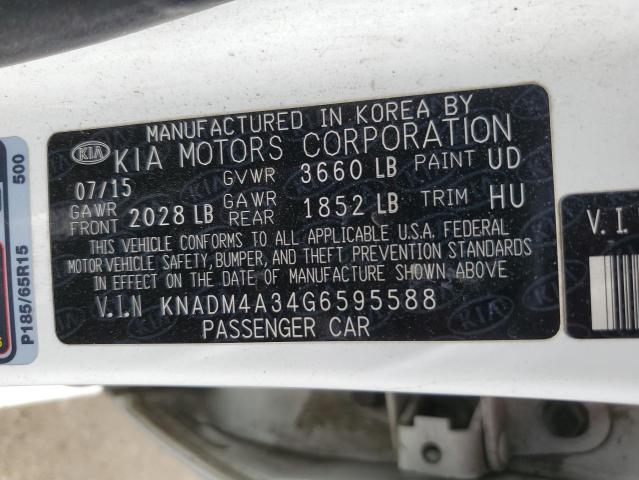 Photo 12 VIN: KNADM4A34G6595588 - KIA RIO 