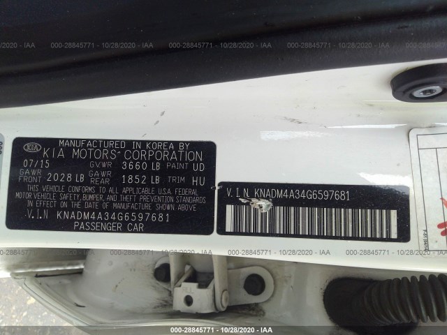 Photo 8 VIN: KNADM4A34G6597681 - KIA RIO 