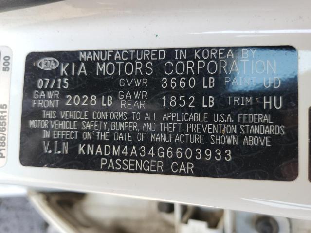 Photo 12 VIN: KNADM4A34G6603933 - KIA RIO 