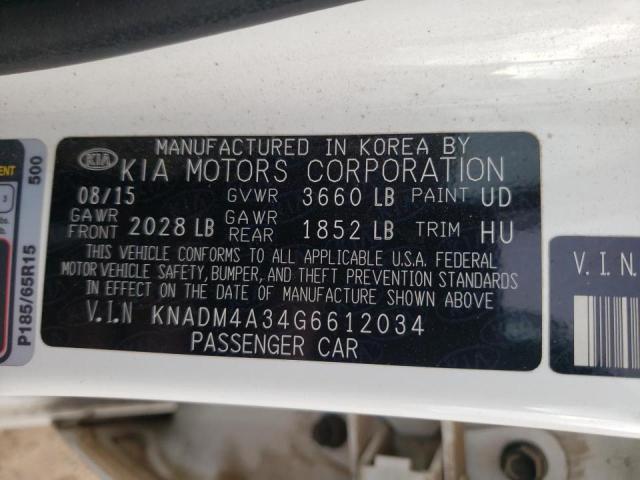 Photo 11 VIN: KNADM4A34G6612034 - KIA RIO LX 