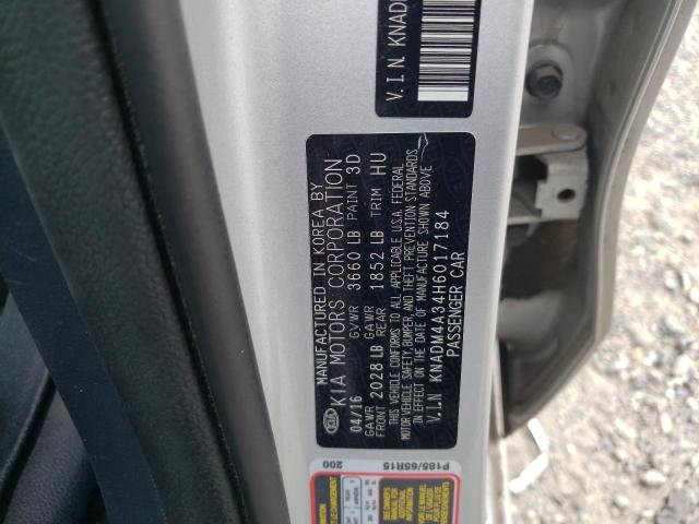 Photo 11 VIN: KNADM4A34H6017184 - KIA RIO 