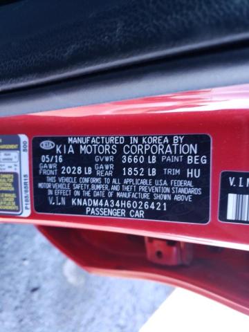 Photo 9 VIN: KNADM4A34H6026421 - KIA RIO LX 