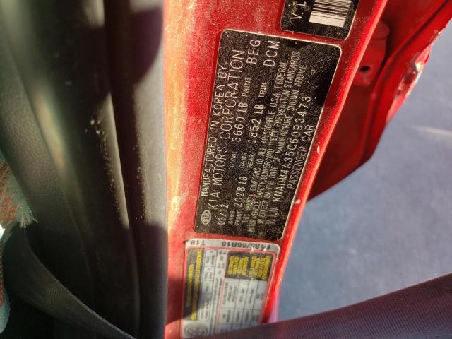 Photo 9 VIN: KNADM4A35C6093473 - KIA RIO LX 