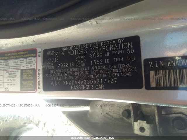 Photo 8 VIN: KNADM4A35D6217727 - KIA RIO 