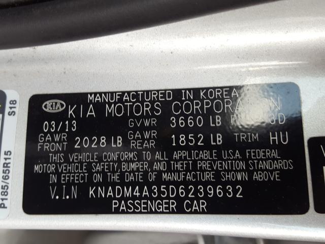 Photo 9 VIN: KNADM4A35D6239632 - KIA RIO LX 