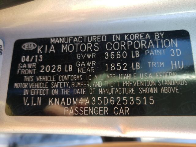 Photo 9 VIN: KNADM4A35D6253515 - KIA RIO LX 