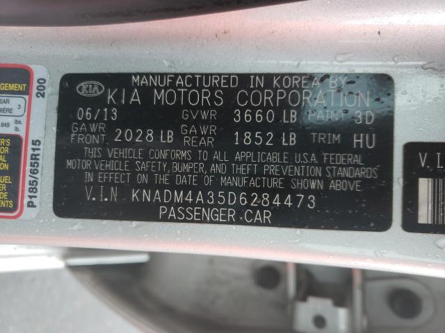 Photo 9 VIN: KNADM4A35D6284473 - KIA RIO LX 