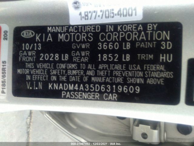 Photo 8 VIN: KNADM4A35D6319609 - KIA RIO 