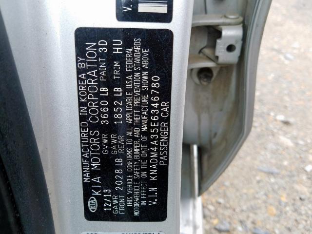 Photo 9 VIN: KNADM4A35E6346780 - KIA RIO LX 