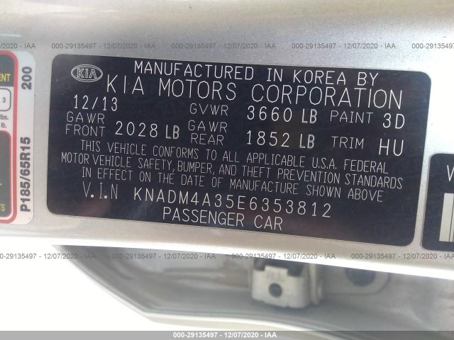 Photo 8 VIN: KNADM4A35E6353812 - KIA RIO 