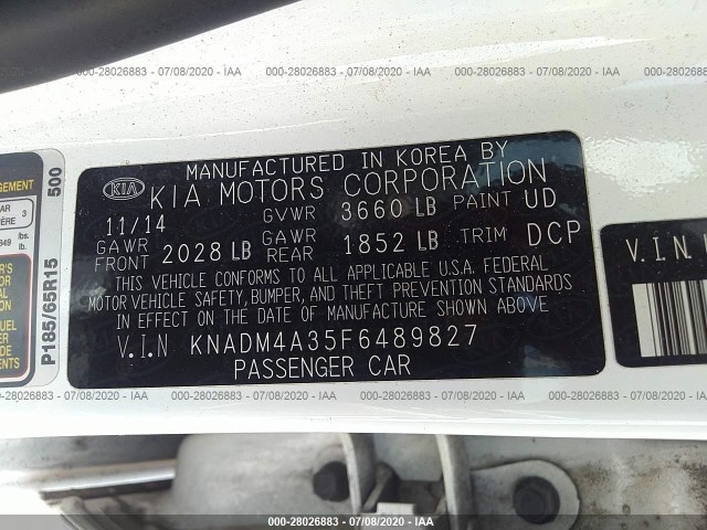 Photo 8 VIN: KNADM4A35F6489827 - KIA RIO 