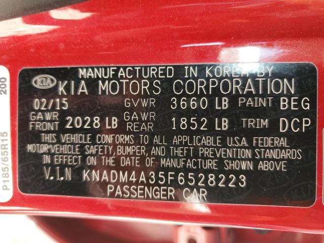 Photo 9 VIN: KNADM4A35F6528223 - KIA RIO LX 