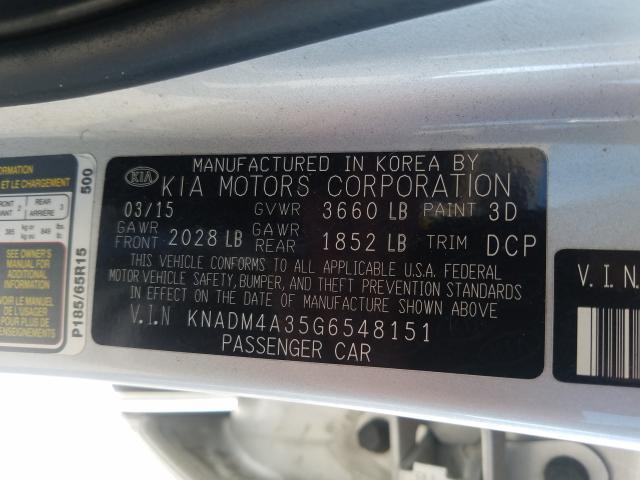 Photo 9 VIN: KNADM4A35G6548151 - KIA RIO LX 