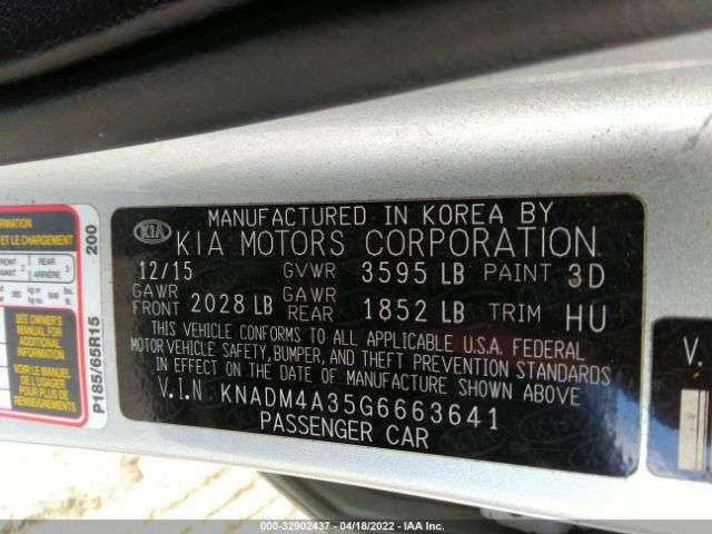 Photo 8 VIN: KNADM4A35G6663641 - KIA RIO 