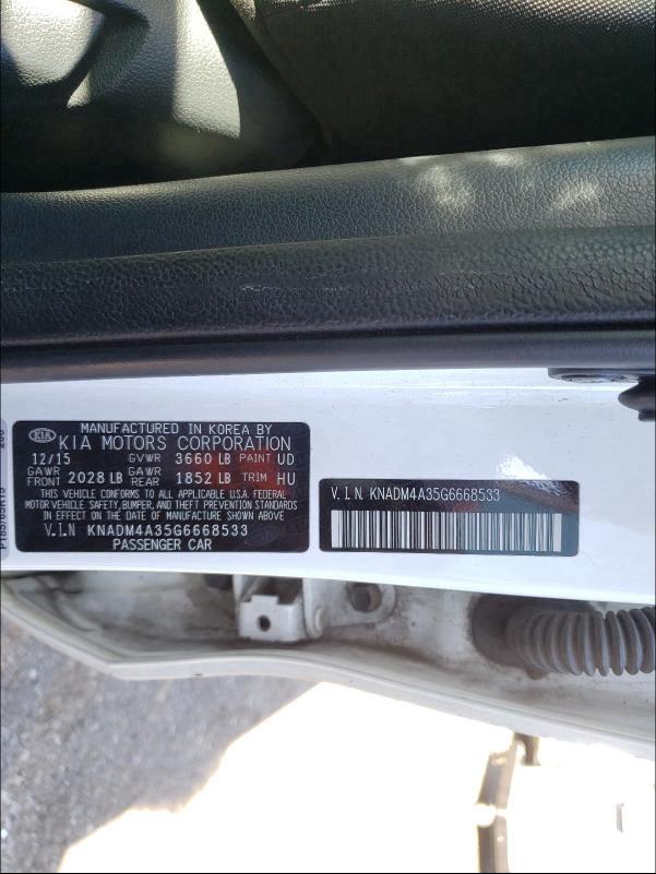 Photo 9 VIN: KNADM4A35G6668533 - KIA RIO LX 