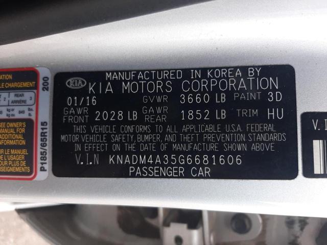 Photo 9 VIN: KNADM4A35G6681606 - KIA RIO LX 