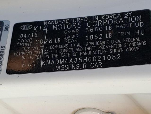 Photo 9 VIN: KNADM4A35H6021082 - KIA RIO LX 