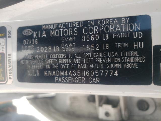 Photo 9 VIN: KNADM4A35H6057774 - KIA RIO LX 