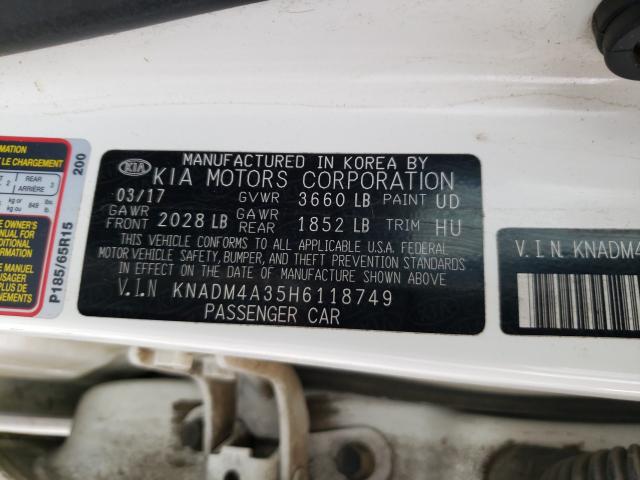 Photo 9 VIN: KNADM4A35H6118749 - KIA RIO LX 