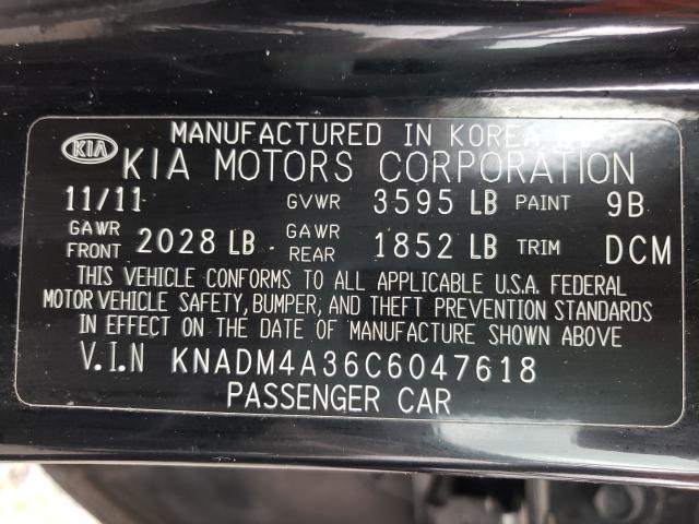 Photo 9 VIN: KNADM4A36C6047618 - KIA RIO LX 