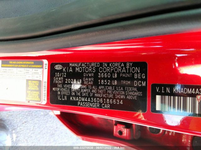 Photo 8 VIN: KNADM4A36D6186634 - KIA RIO 