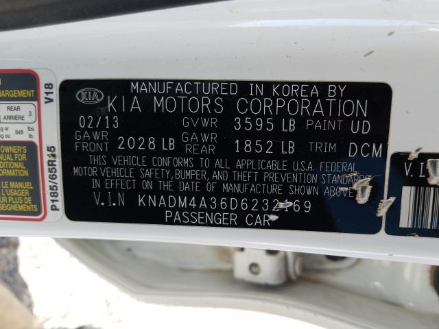 Photo 9 VIN: KNADM4A36D6232169 - KIA RIO LX 