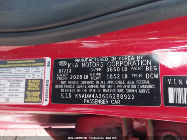 Photo 8 VIN: KNADM4A36D6288922 - KIA RIO 