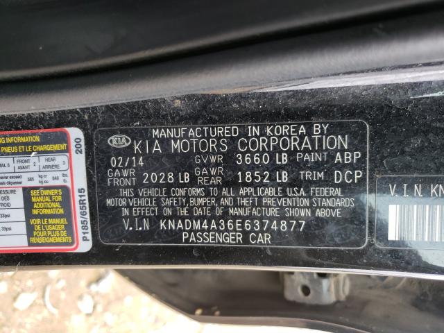 Photo 9 VIN: KNADM4A36E6374877 - KIA RIO LX 