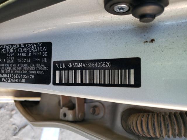 Photo 9 VIN: KNADM4A36E6405626 - KIA RIO LX 