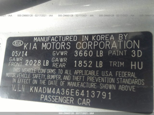 Photo 8 VIN: KNADM4A36E6413791 - KIA RIO 