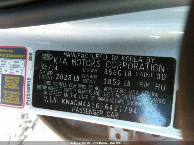 Photo 8 VIN: KNADM4A36F6421794 - KIA RIO 